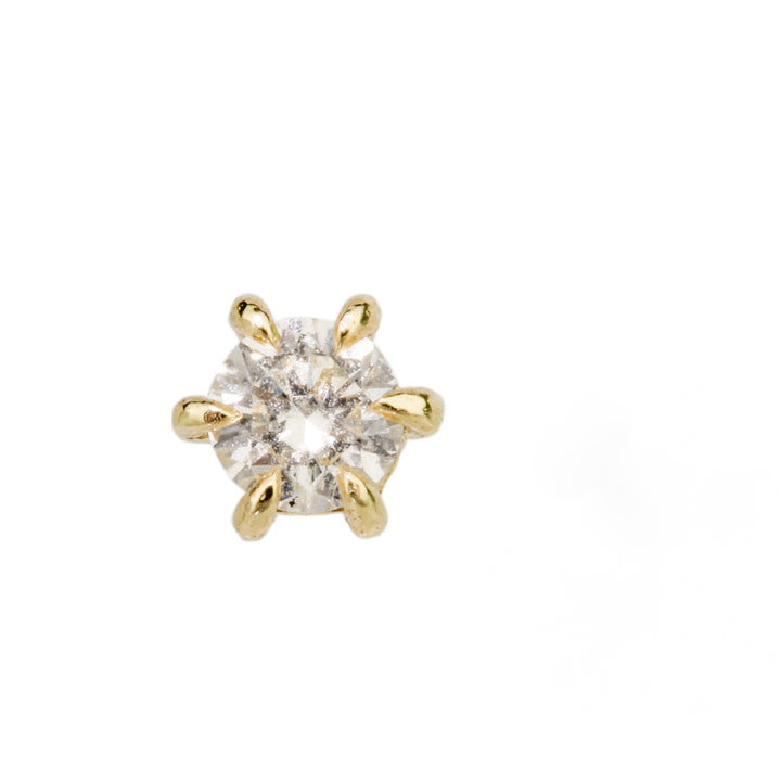 White Diamond Flat Back Stud Earring