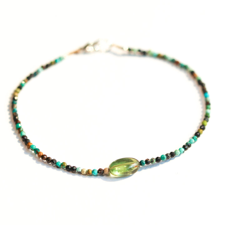 Chrysocolla & Green Tourmaline Bracelet No. 121