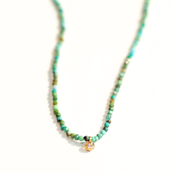 Turquoise & Rose Cut Diamond Necklace