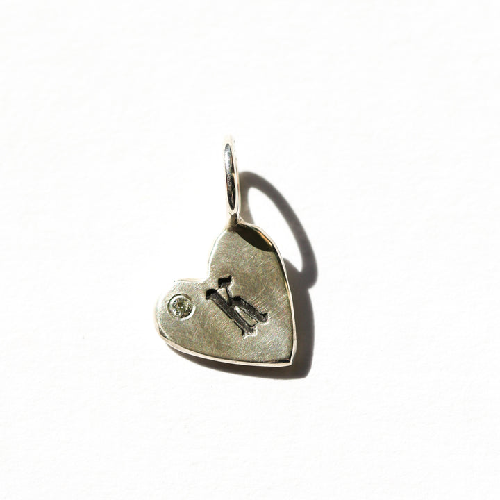 Mini Heart K Letter Diamond Charm