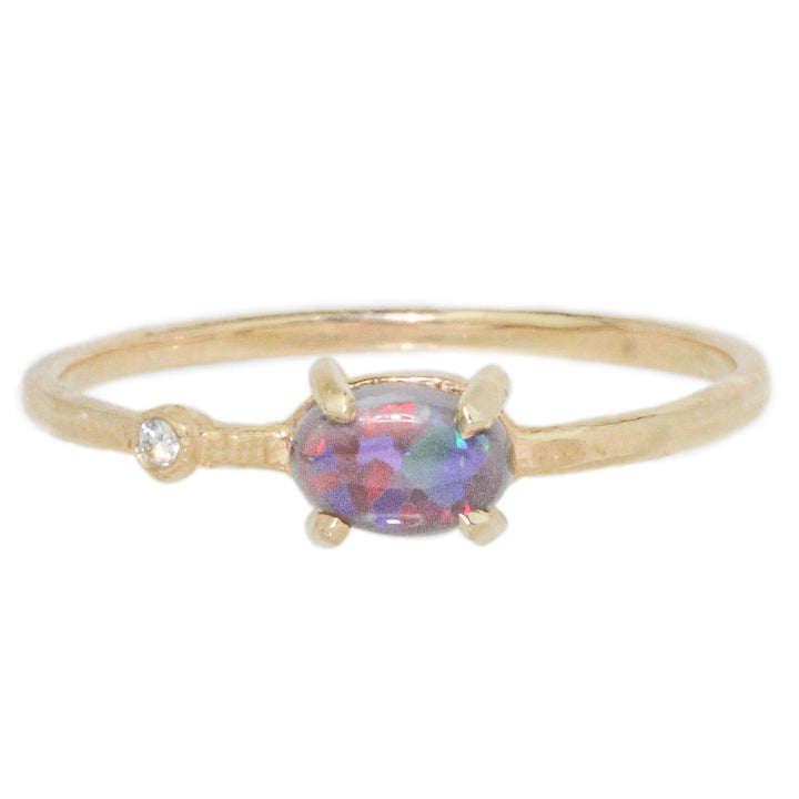 Australian Black Opal Wink Ring