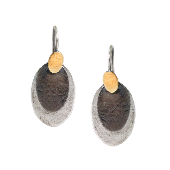 Triple Oval Disc Earrings