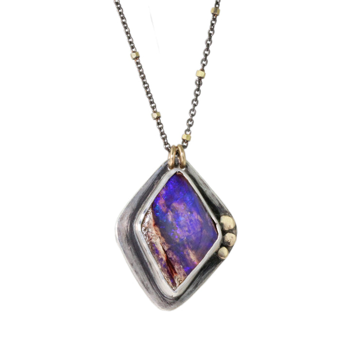 Purple Boulder Opal Necklace