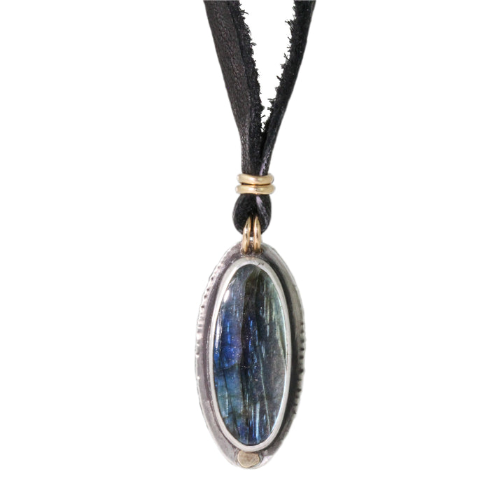 Labradorite Leather Necklace