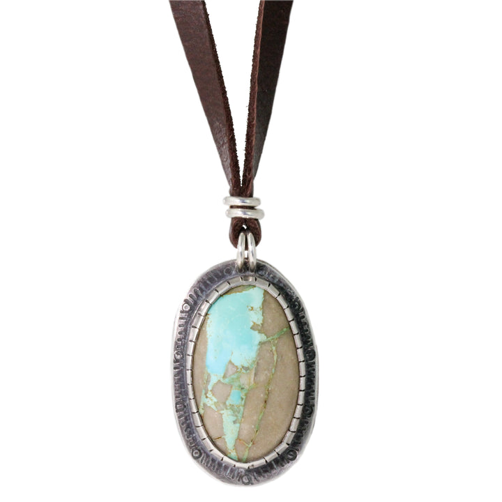 Royston Turquoise Leather Necklace