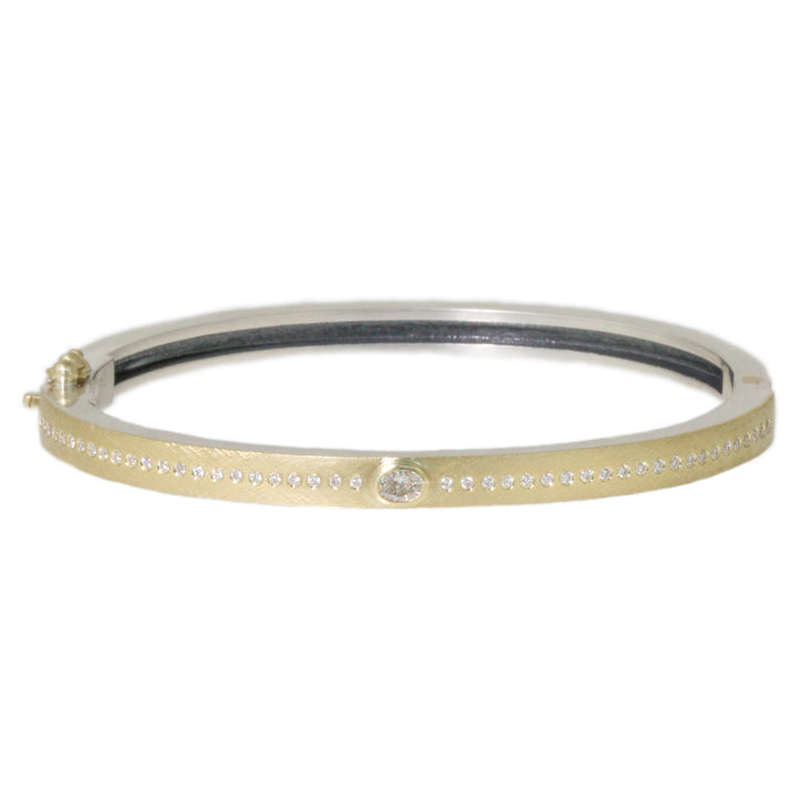 Junia Oval Diamond 4mm Yellow Gold Bracelet