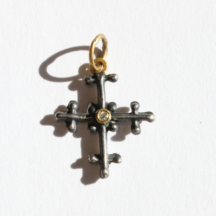 Lace Diamond Cross Charm