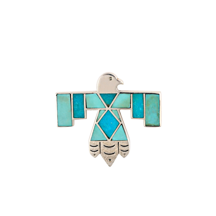 Rising Bird Turquoise Pin