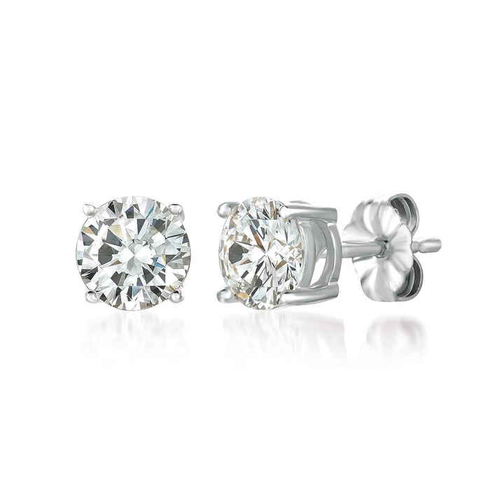 3ct Brilliant Round Stud CZ Earrings