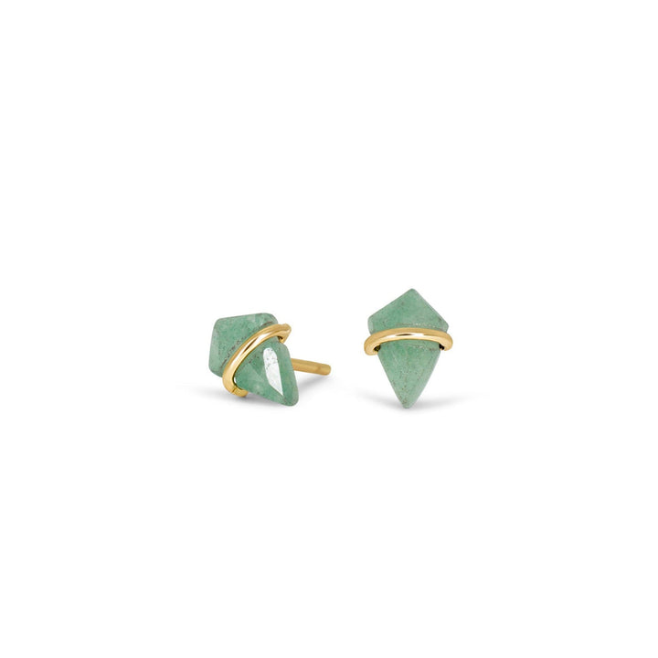 Green Adventurine Kite Stud Earrings