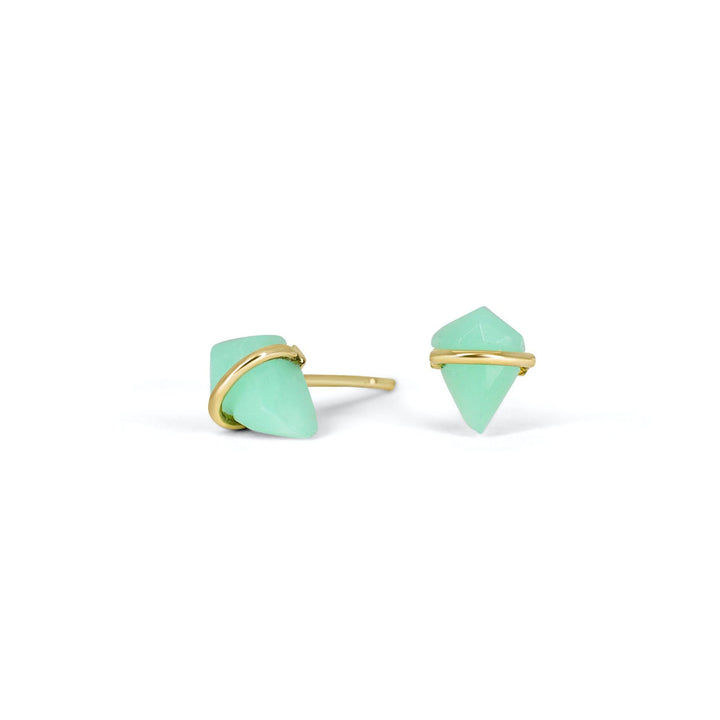 Chrysoprase Kite Stud Earrings