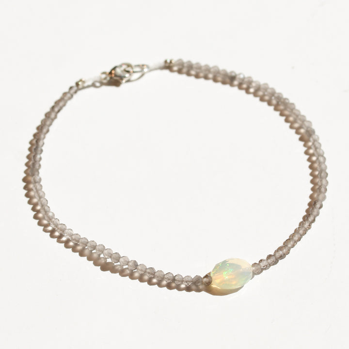 Grey Moonstone + Opal Bracelet No.9