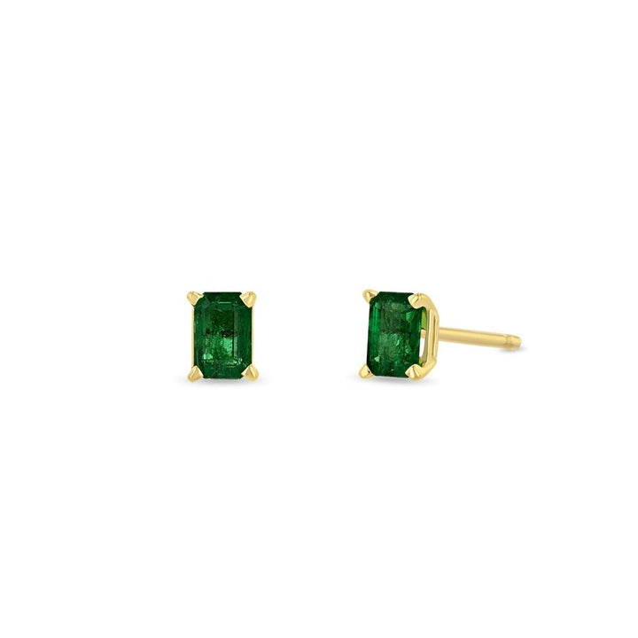 Emerald Cut Emerald Stud Earrings