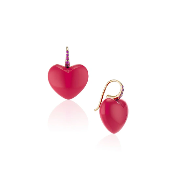 Coral Heart Dollop Earrings