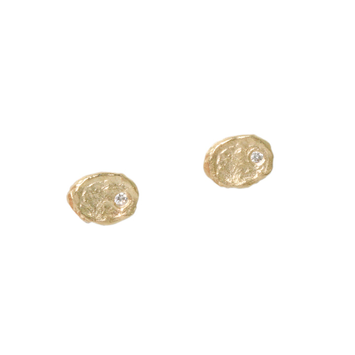 Small Golden Flake Stud Earrings