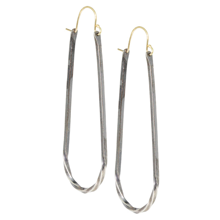 Large Oblong Bias Hoop Earrings