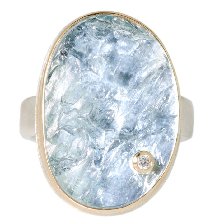 Surface Cut Aquamarine Ring