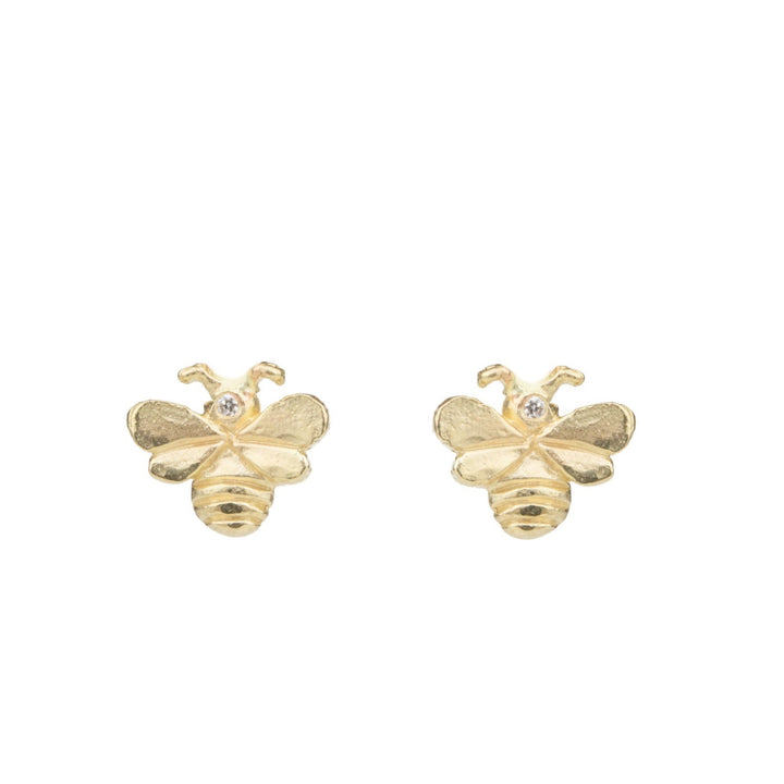 Diamond Bee Stud Earrings