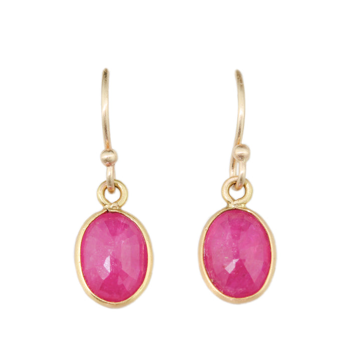 Oval Ruby Earrings