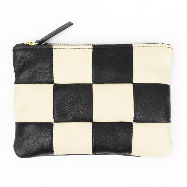 PRIMECUT: Checkered Leather Coin Pouch