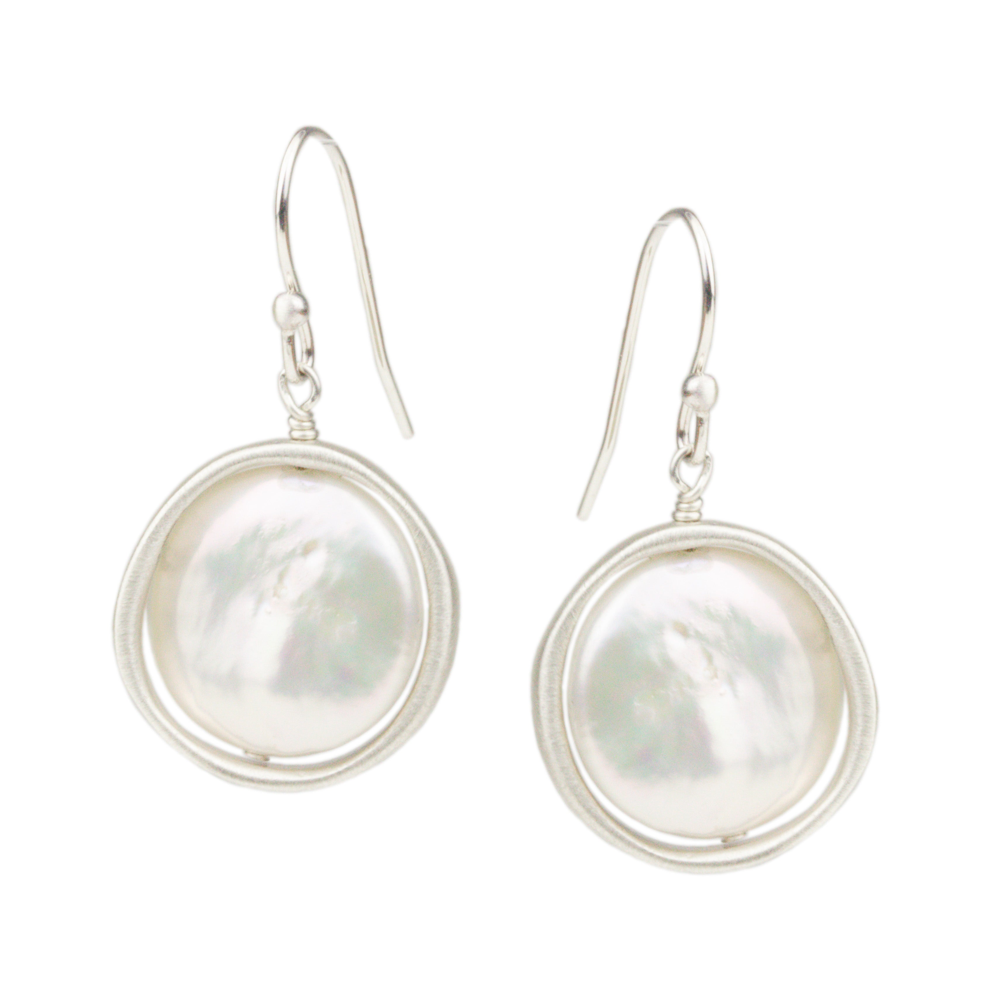 Large White Rectangle Coin Pearl Earrings Drilled Genuine Natural Fres –  Intrinsic Trading